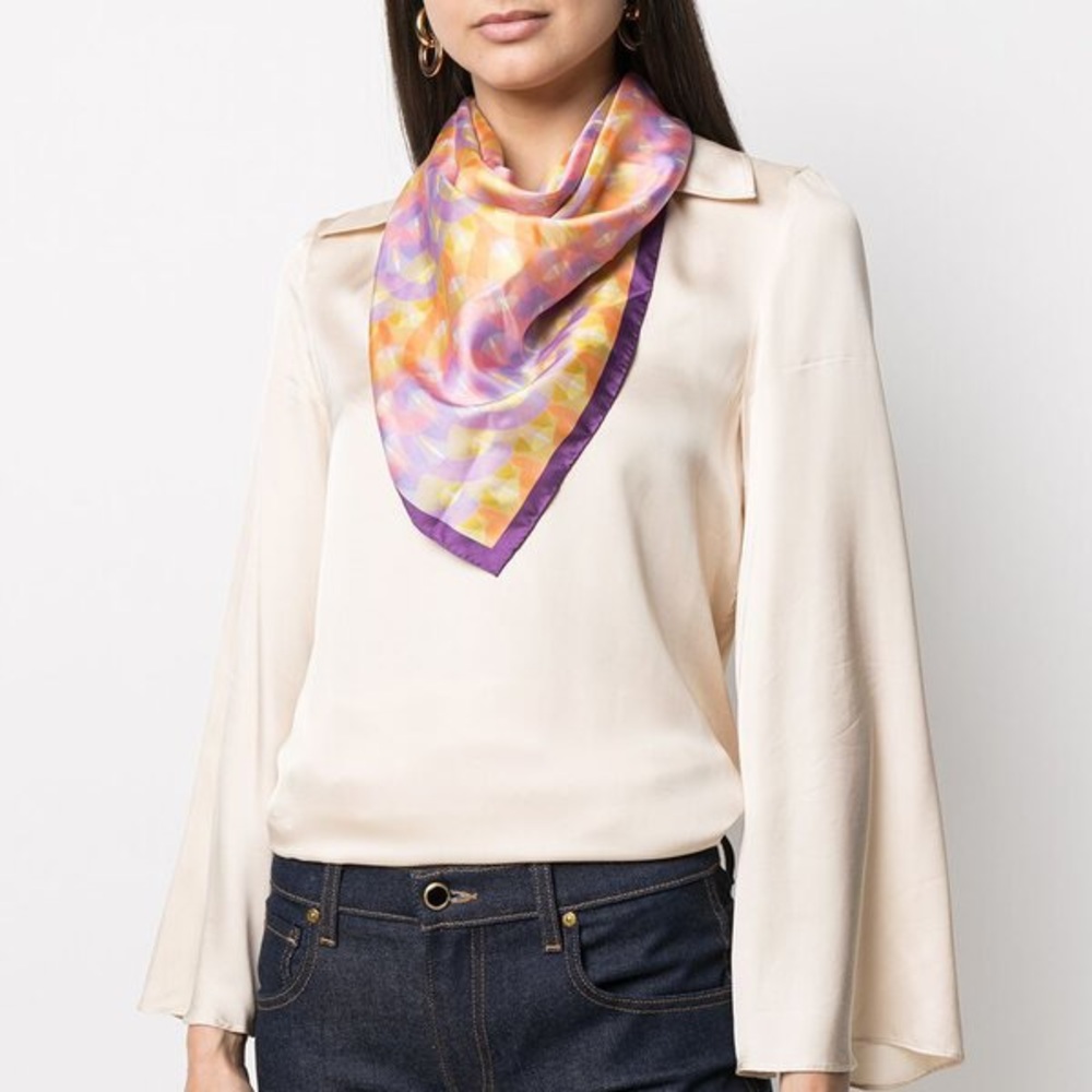 NWT Sandro 100% Silk Printed Scarf